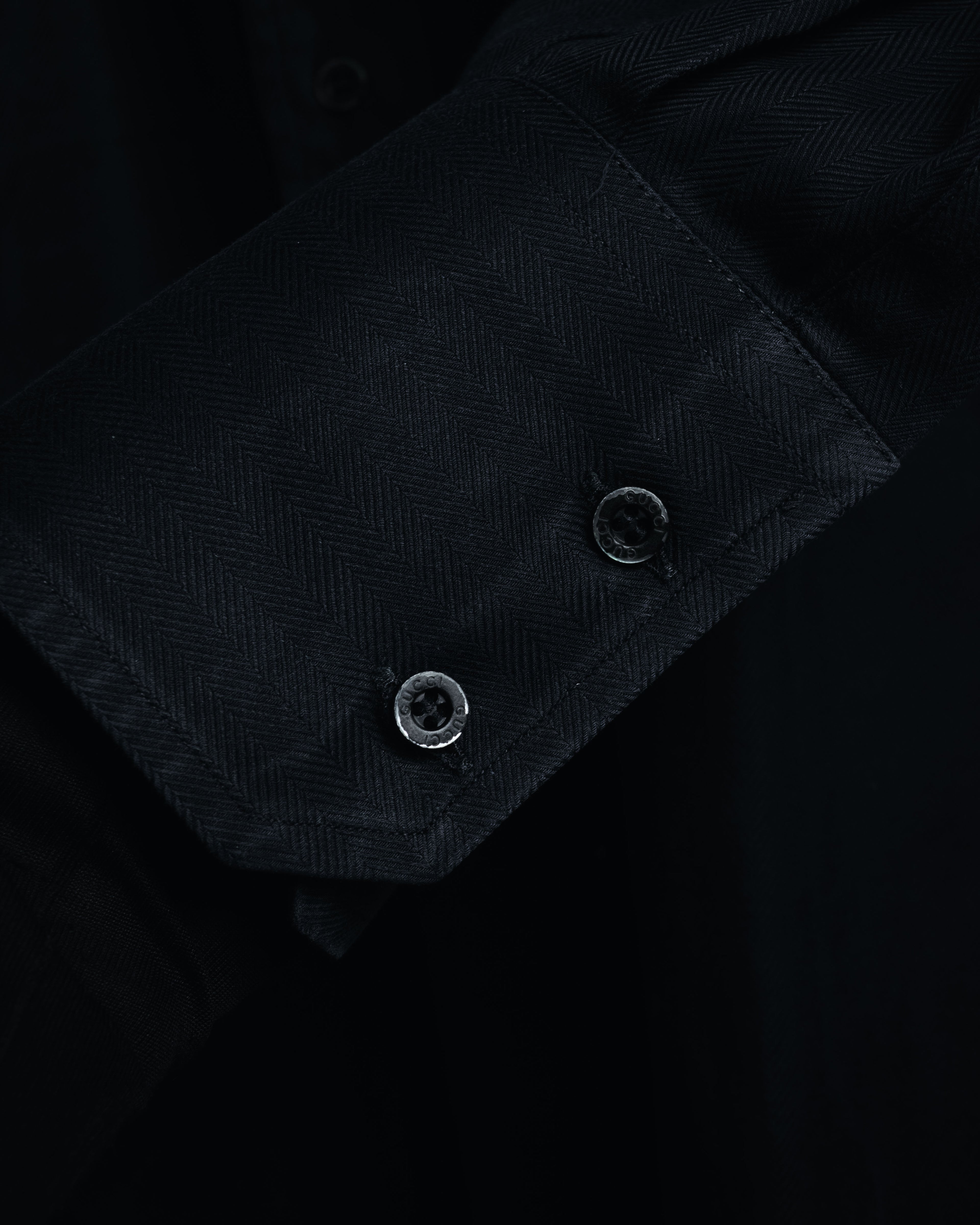 "GUCCI" 2008-2010 Herringbone wide collar dress shirt