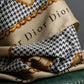 "Christian Dior" Houndstooth base logo and chain print large scarf