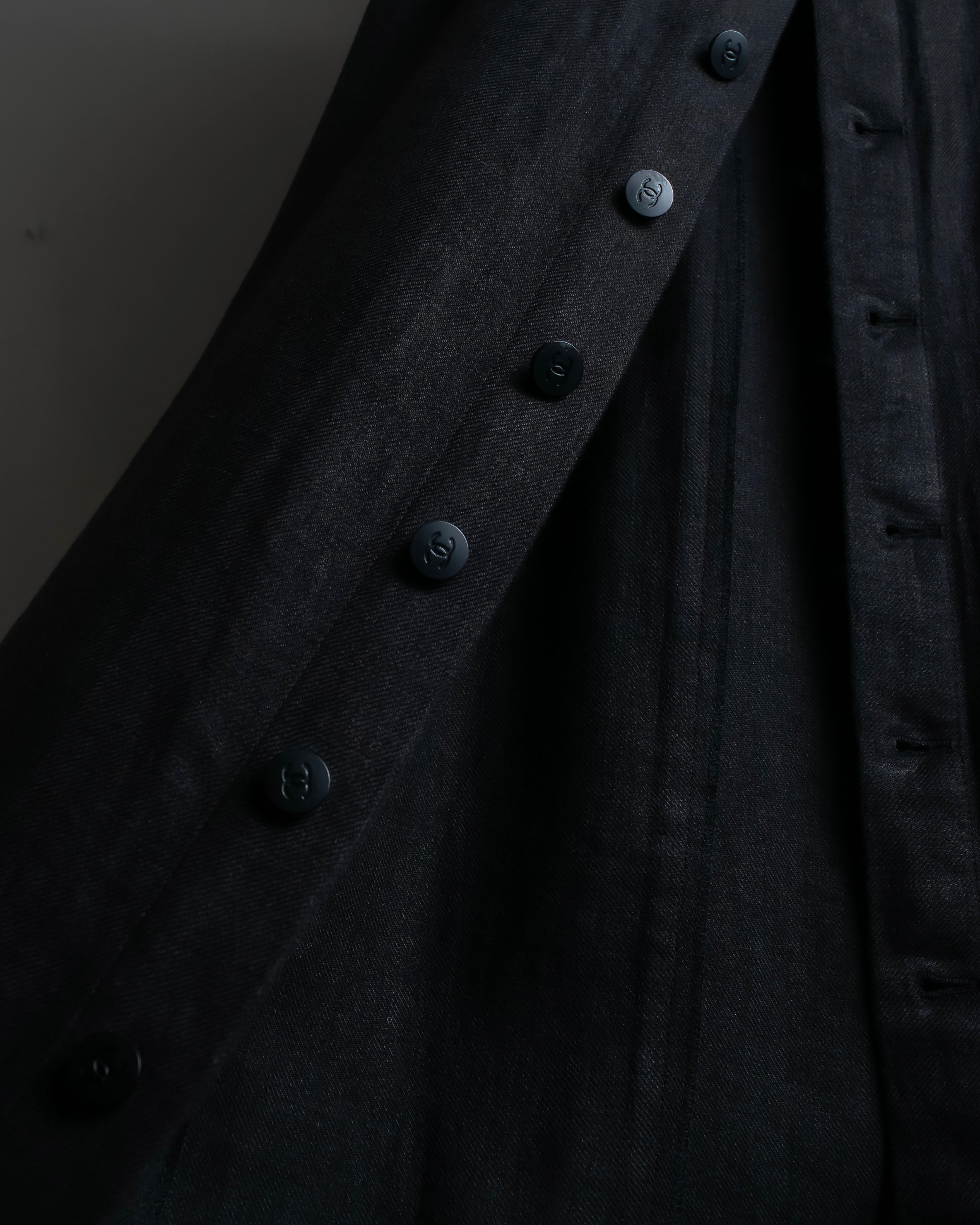 "CHANEL" Back button design flared maxi skirt