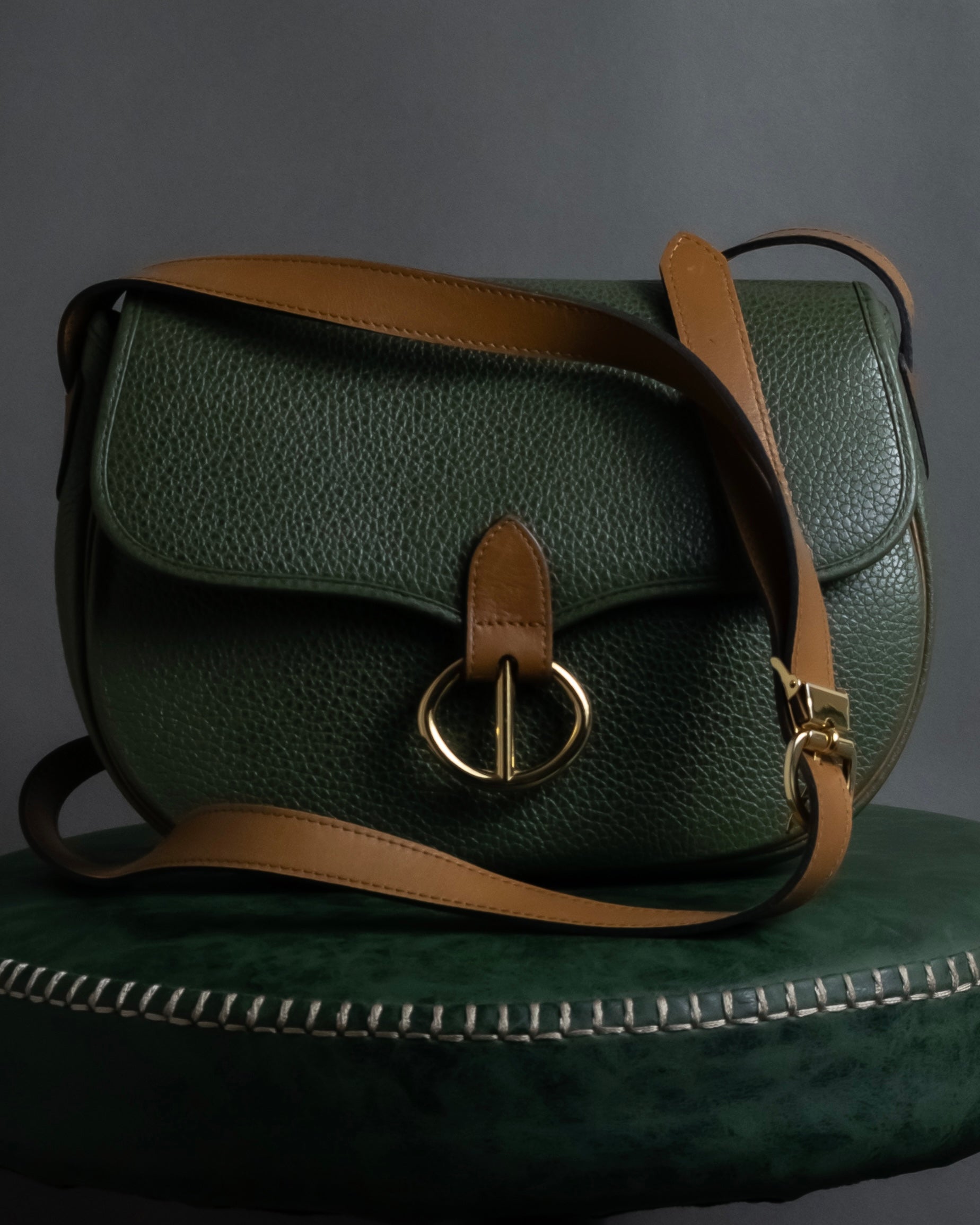 "Christian Dior" 80’s-90’s equestrian grain leather shoulder bag