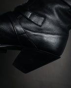 “CELINE” 19-23 Multi buckle zip biker boots