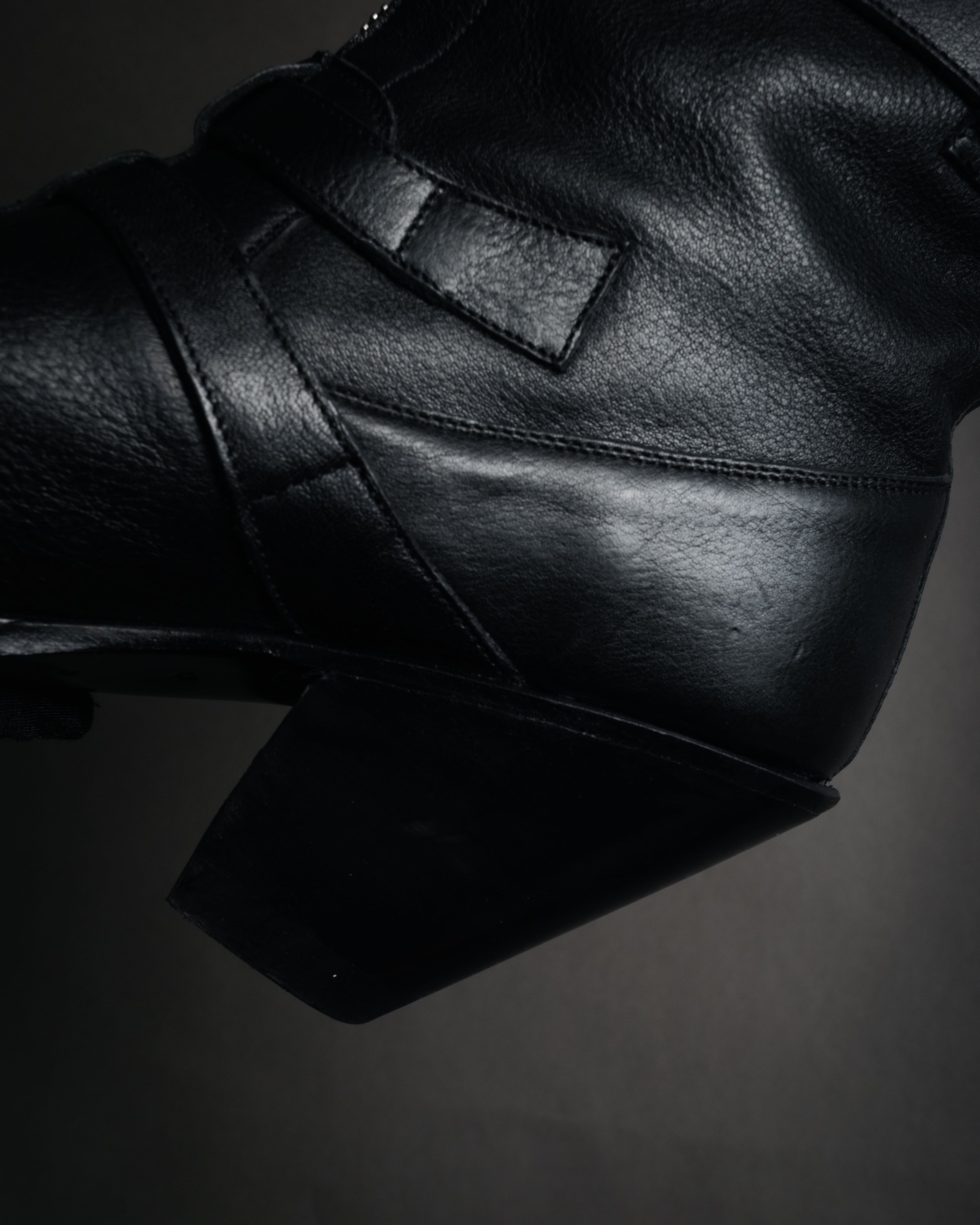 “CELINE” 19-23 Multi buckle zip biker boots