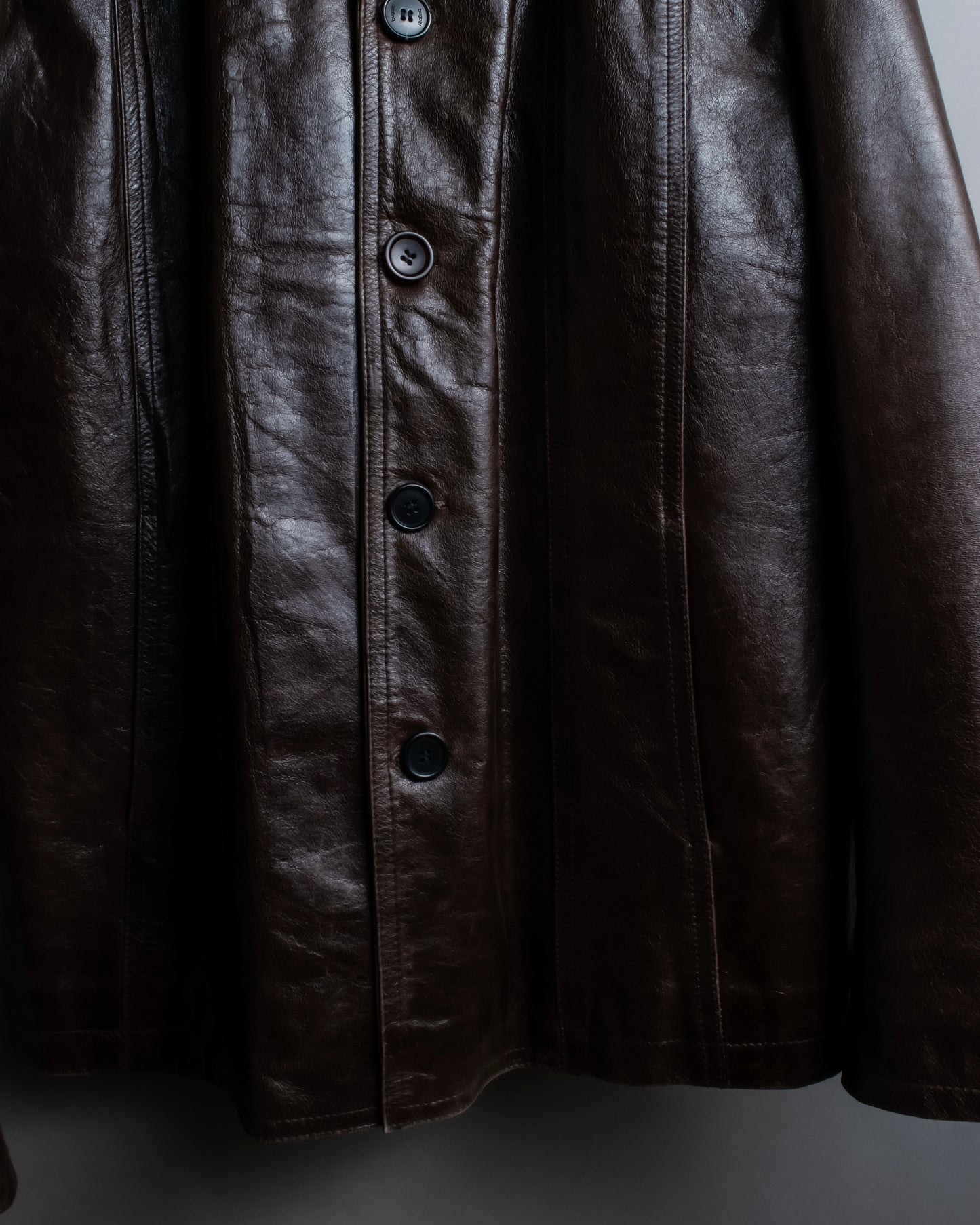 "Vintage 100% cow leather oversized tailored jacket"