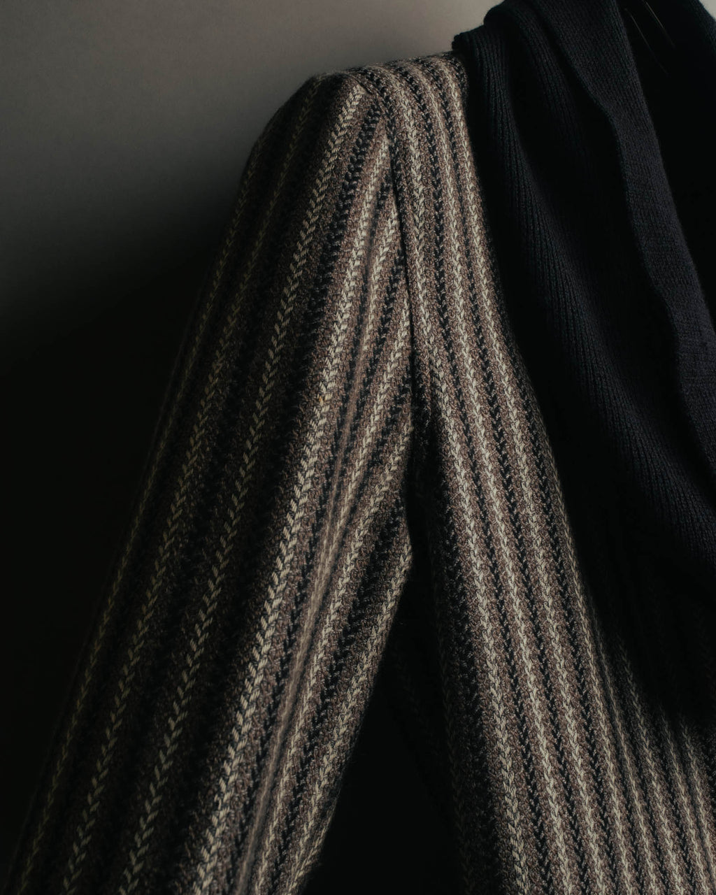 -SPECIAL- “GUCCI” 80’s-90’s Textured striped shawl collar long coat