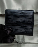 "Louis Vuitton" Horizontal Stripe Compact Leather Wallet