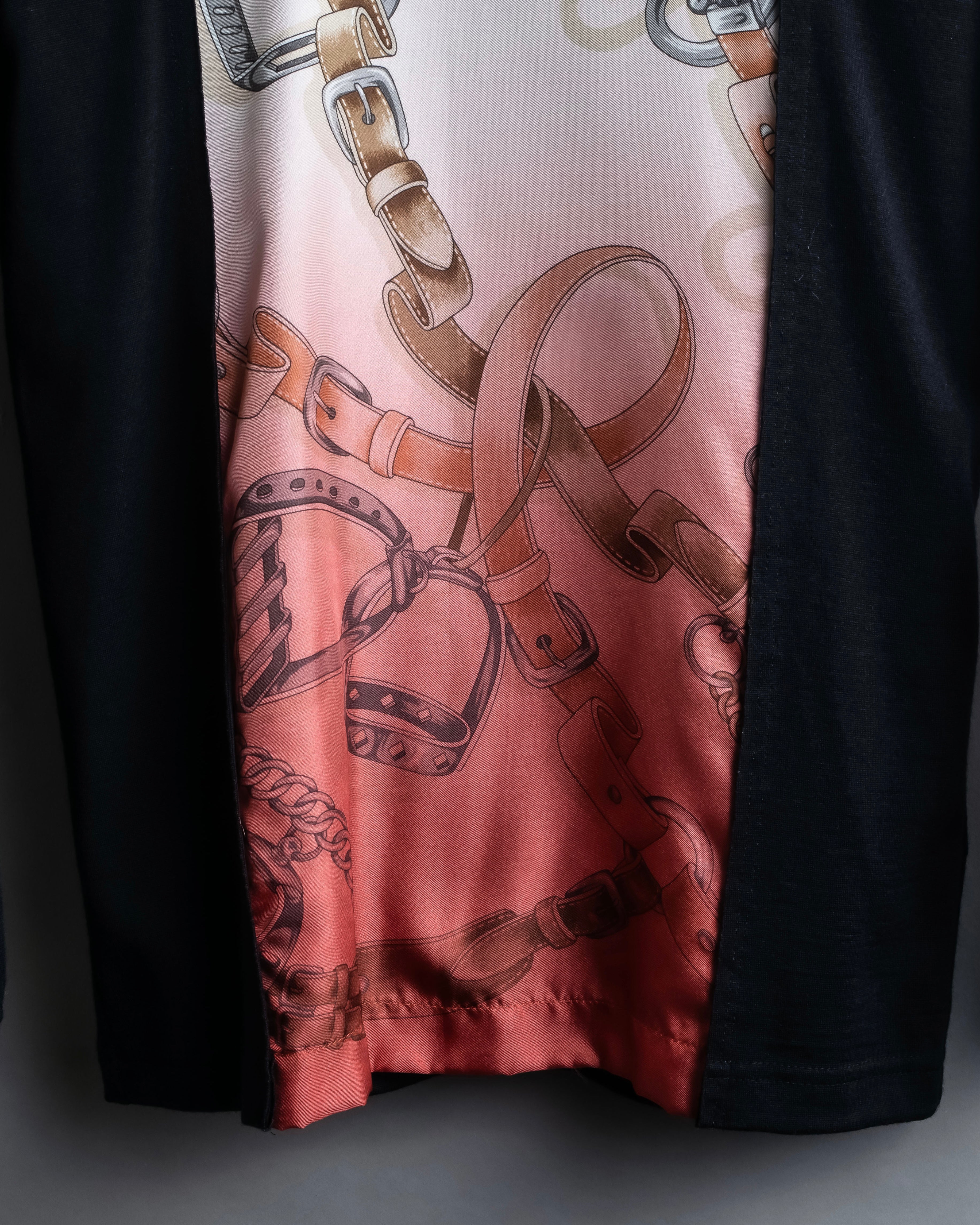 "COMME des GARCONS" Belt pattern docking design knit sew