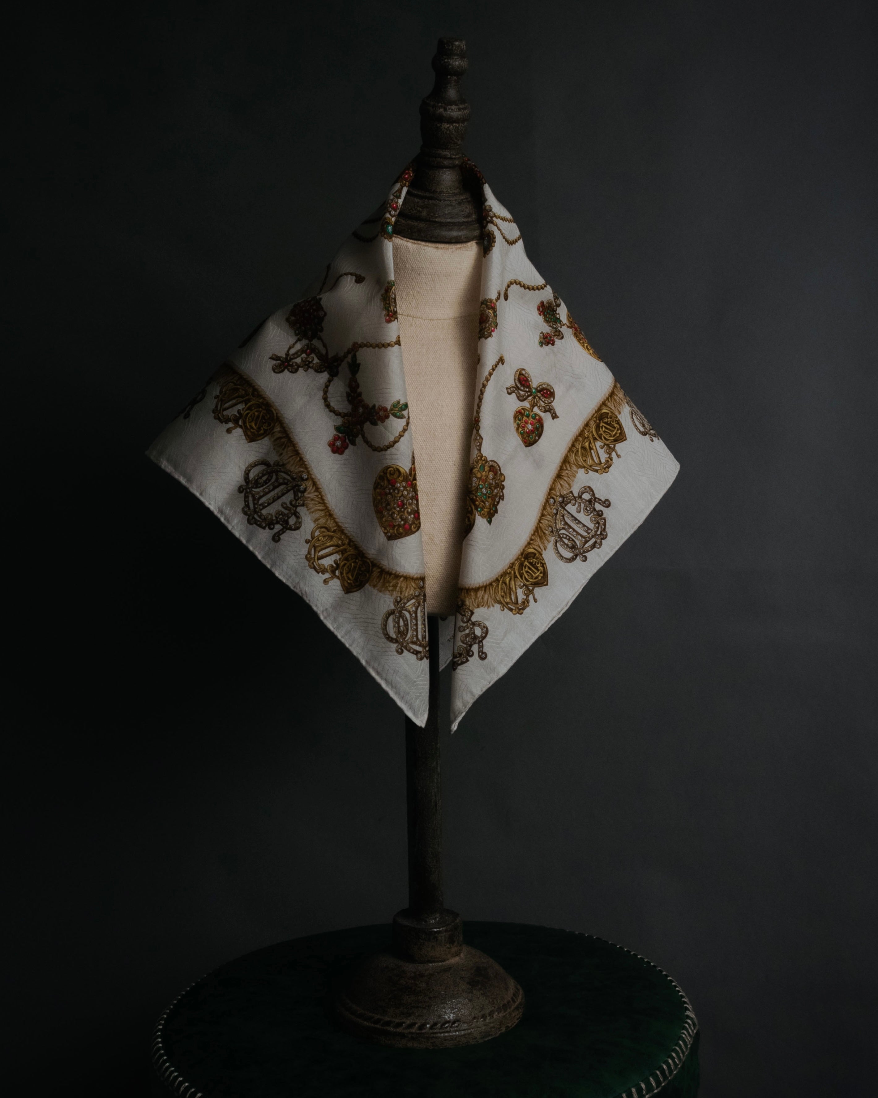 “Christian Dior” 80’s-90’s jewel motif cotton scarf