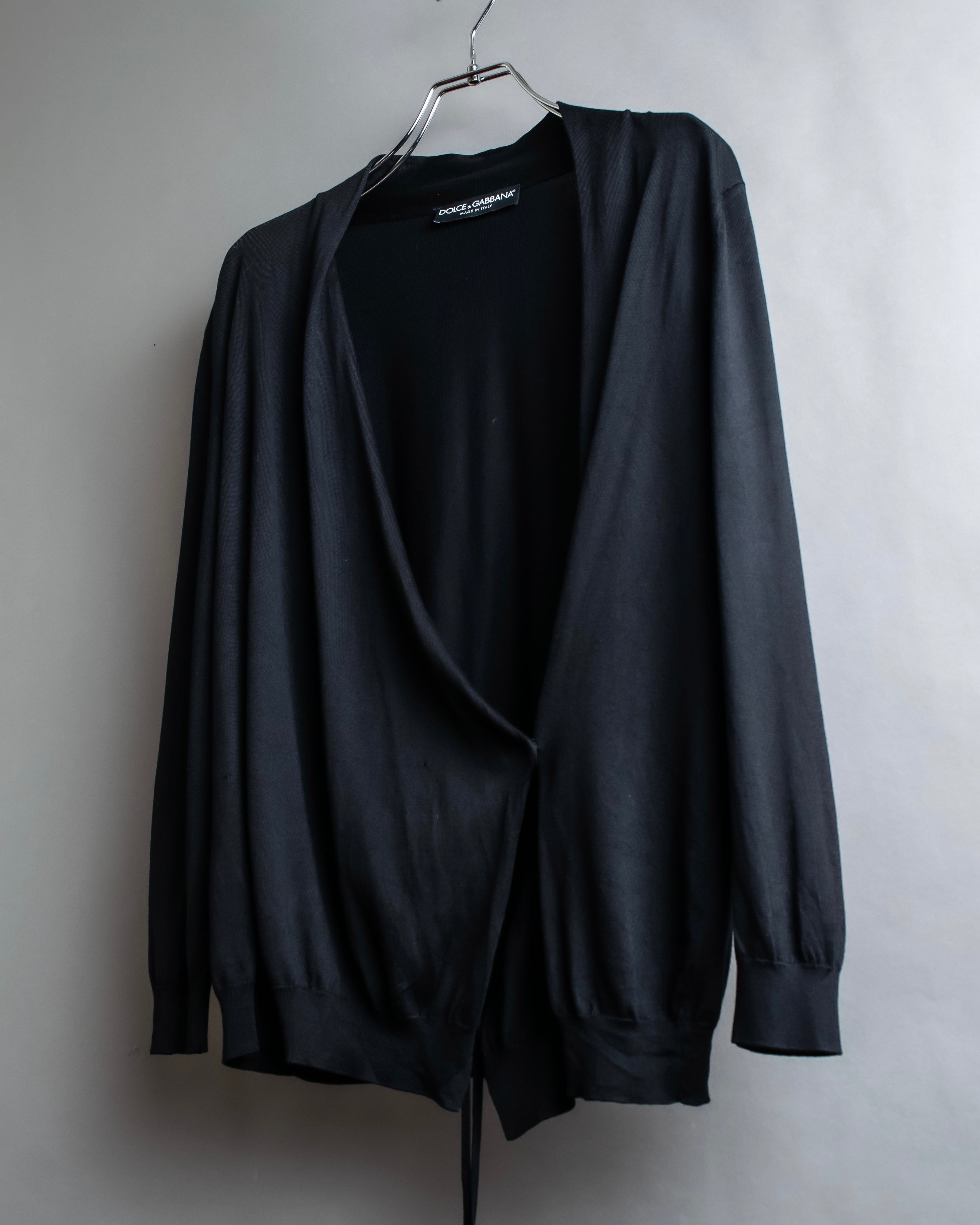 "DOLCE &amp; GABBANA" 100% silk snap button oversized cardigan