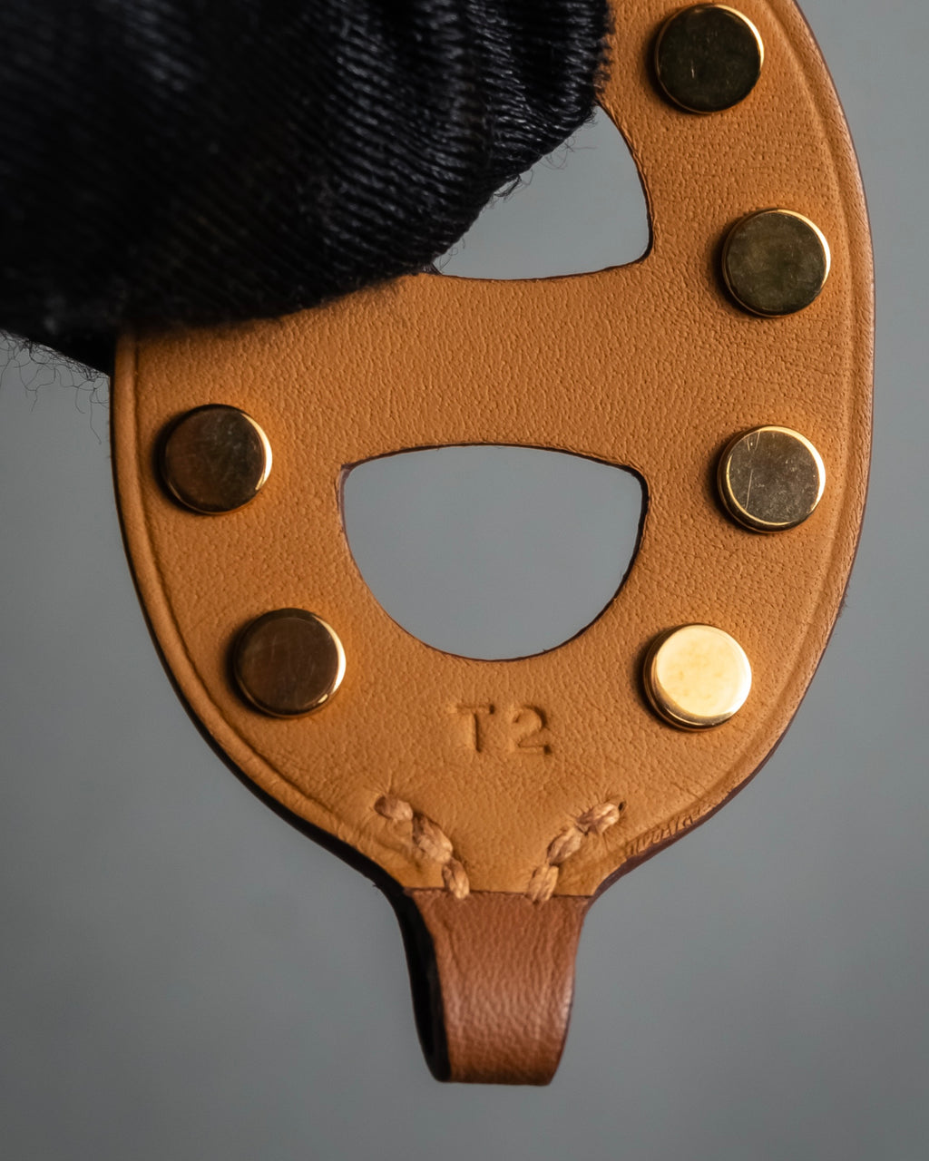 "HERMES" Chaine d'Ancre motif studs leather bracelet