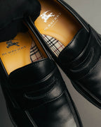 "BURBERRY LONDON" 00's Glossy black leather penny loafers