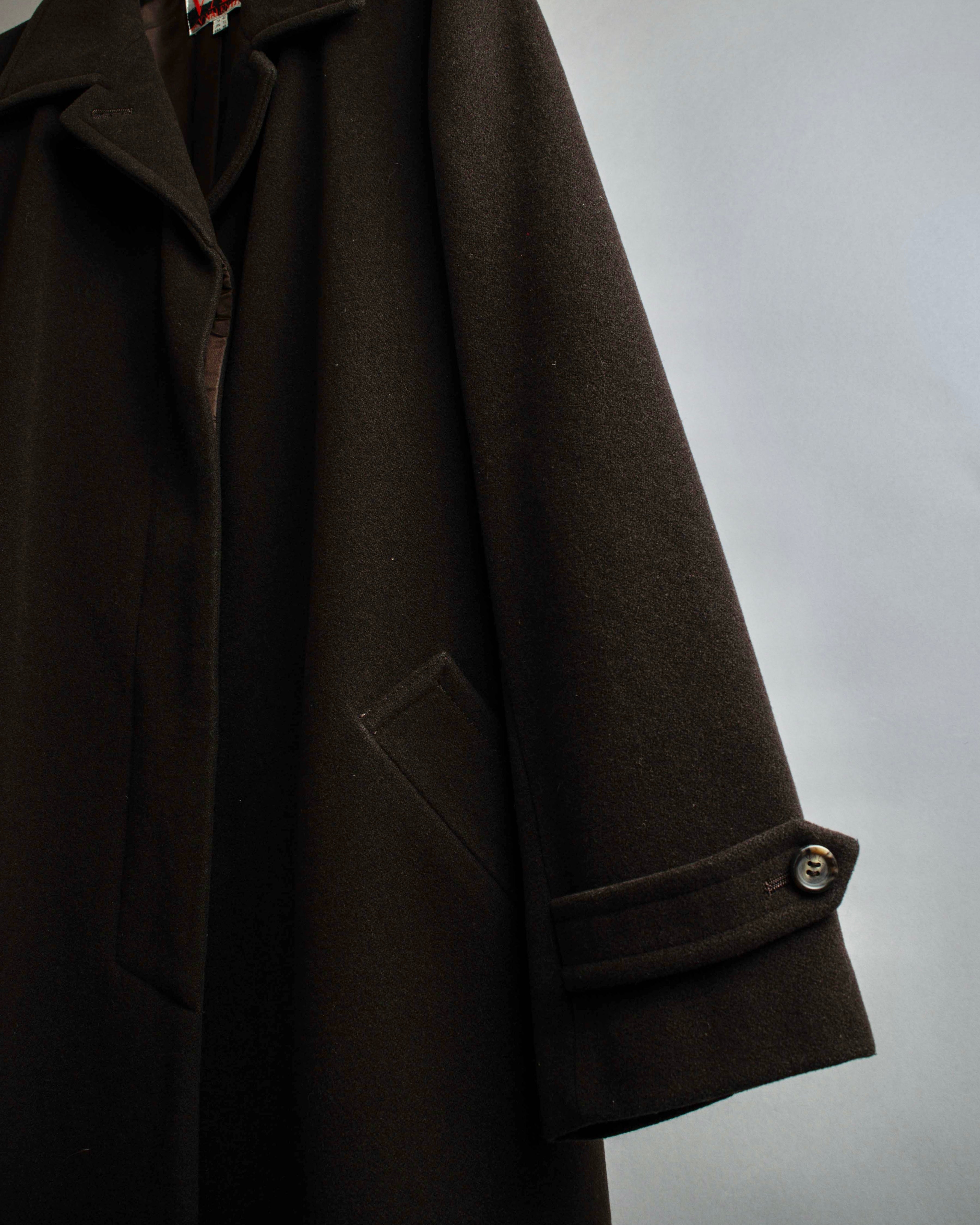 "VAL by VALENTINO" Military detailing hidden placket melton coat