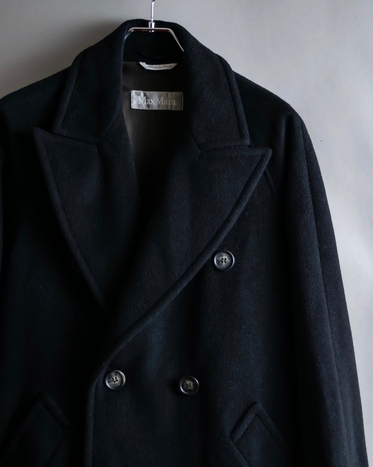 "Max Mara"  Large lapel double breasted melton chester coat