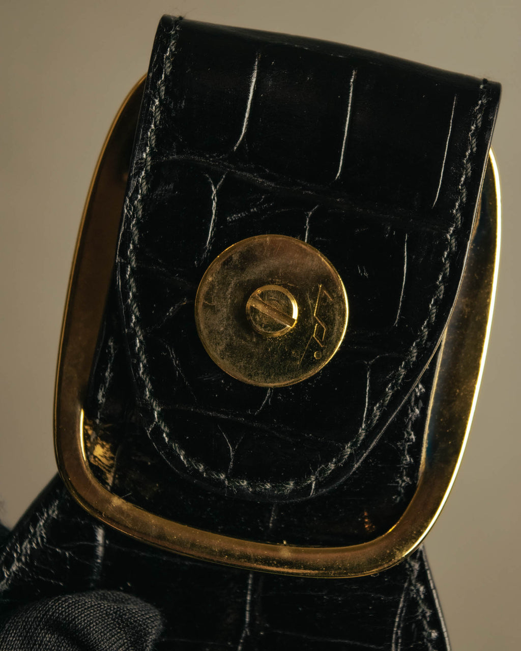 “Salvatore Ferragamo” 90’s-00’s crocodile embossed structured tote bag