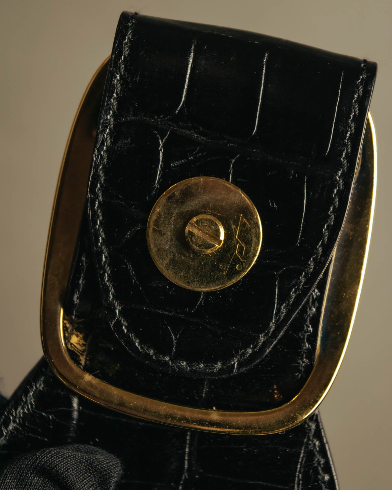 “Salvatore Ferragamo” 90’s-00’s crocodile embossed structured tote bag