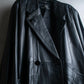 "PIERRE BALMAIN" Oversized double-breasted lamb leather tailored jacket