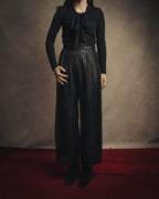 -SPECIAL- "Christian Dior" 00's Metallic silk blend fluid wide-leg trousers
