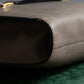 "Delvaux" Front D metal charm design horizontal leather shoulder bag