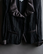 "ARMANI COLLEZIONI" Satin switch design knit tailored jacket