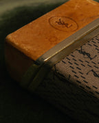 "Yves Saint Laurent" 70's-80's Vintage monogram canvas leather cigarette case