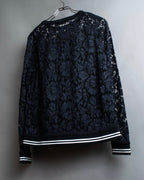 "VALENTINO" Floral lace design trimmed pullover