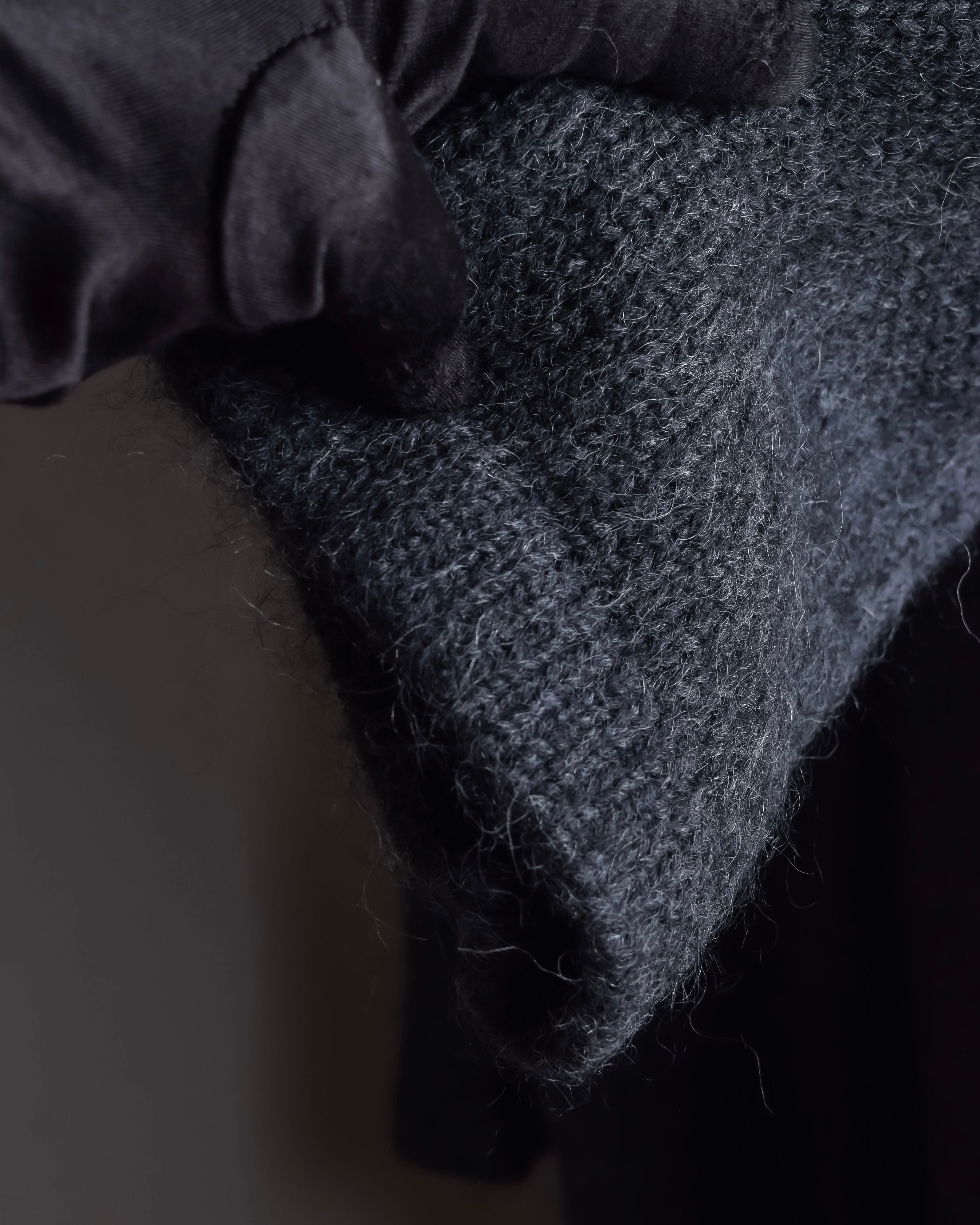 "Y's" 17AW Brushed wool super long knit cardigan