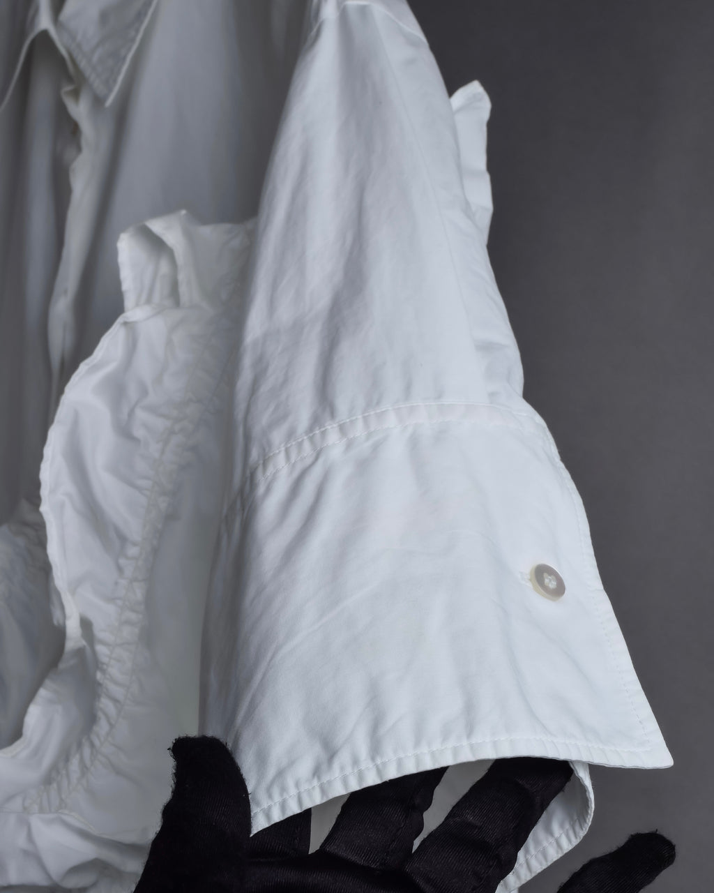 "MM6 MAISON MARGIELA" 20SS Frilled overlay cotton hybrid shirt