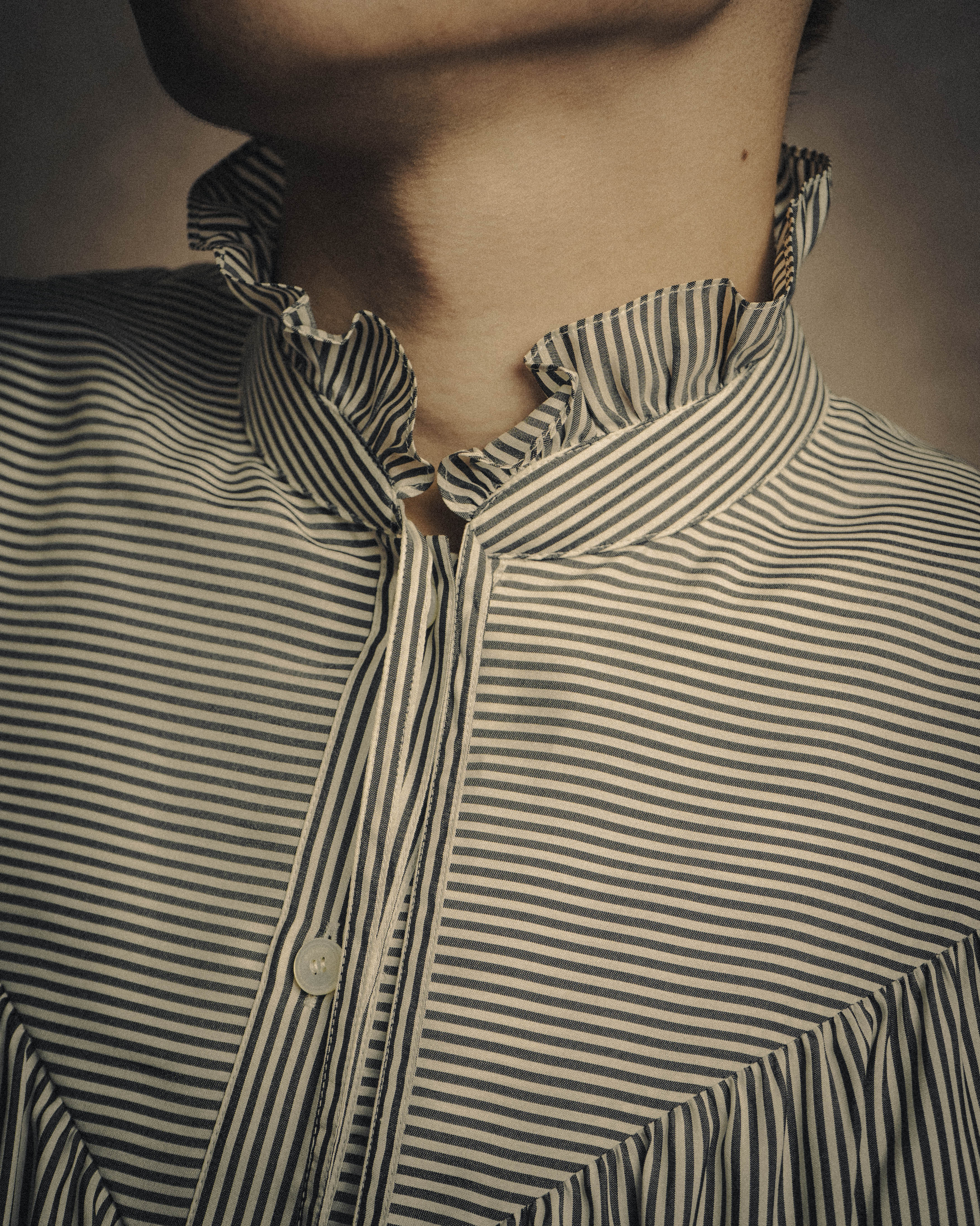 -SPECIAL- “CELINE” 2018’s silk striped ruffle bow blouse