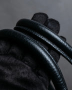 "AULENTTI" Gold closure belt design leather 2-way bag