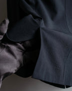 “ISSEY MIYAKE” Chin belt designed stand collar jacket