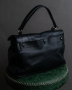 "YVES SAINT LAURENT" Silver parts design Muse toe leather bag