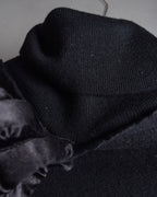 "DIOR" Edith Slimane period double high neck processing knit