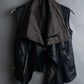 "Rick Owens" 100% lamb leather high neck sleeveless jacket