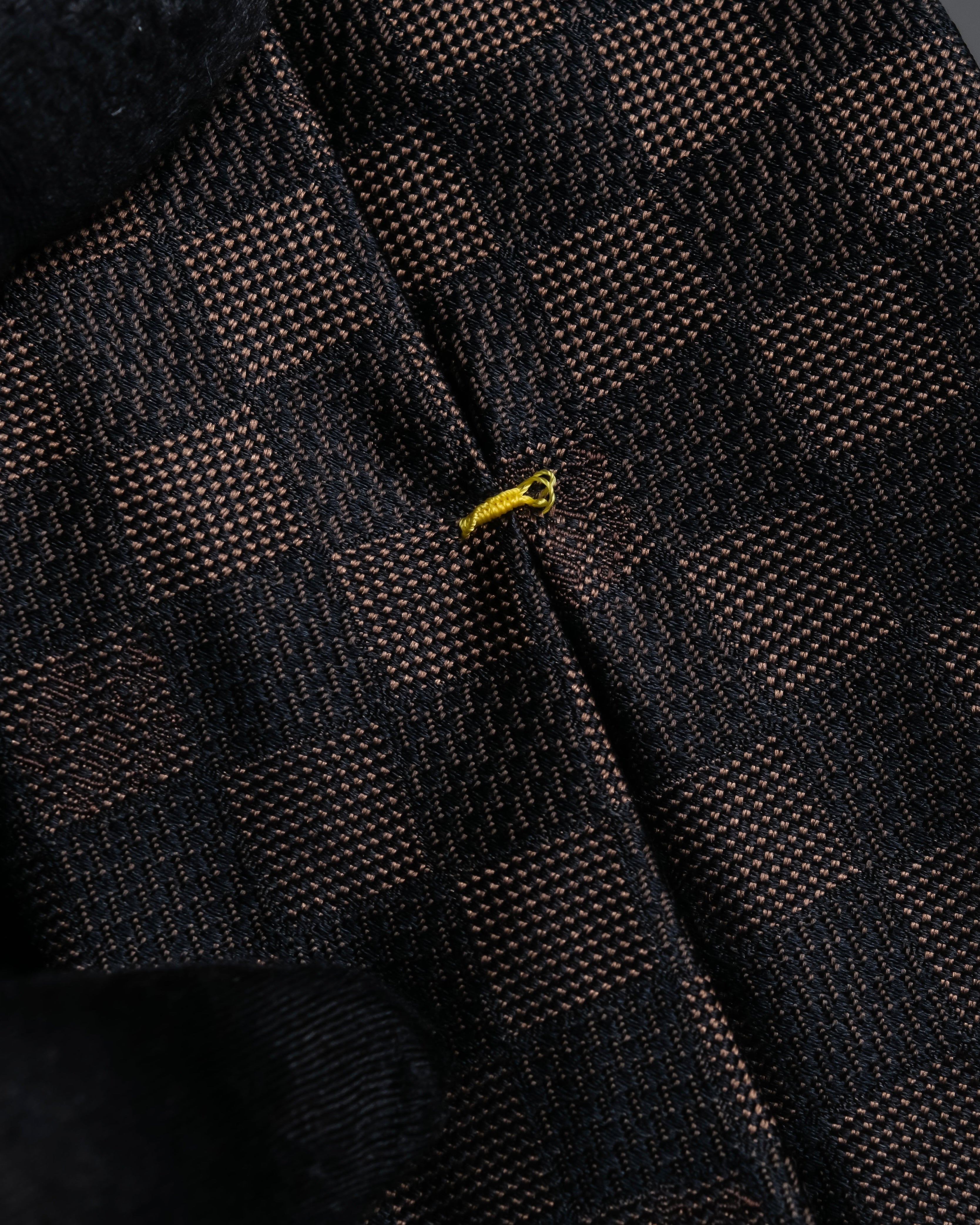 "LOUIS VUITTON" Damier check silk jacquard neck tie
