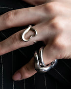 "CHANEL" 90's Organic twist design double ring