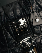 -SPECIAL- "MIU MIU" 00's-10's Glossy gathered leather handbag