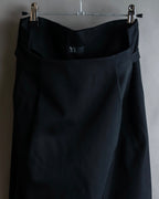 "Y's" Metal fitting belt design cutting maxi skirt