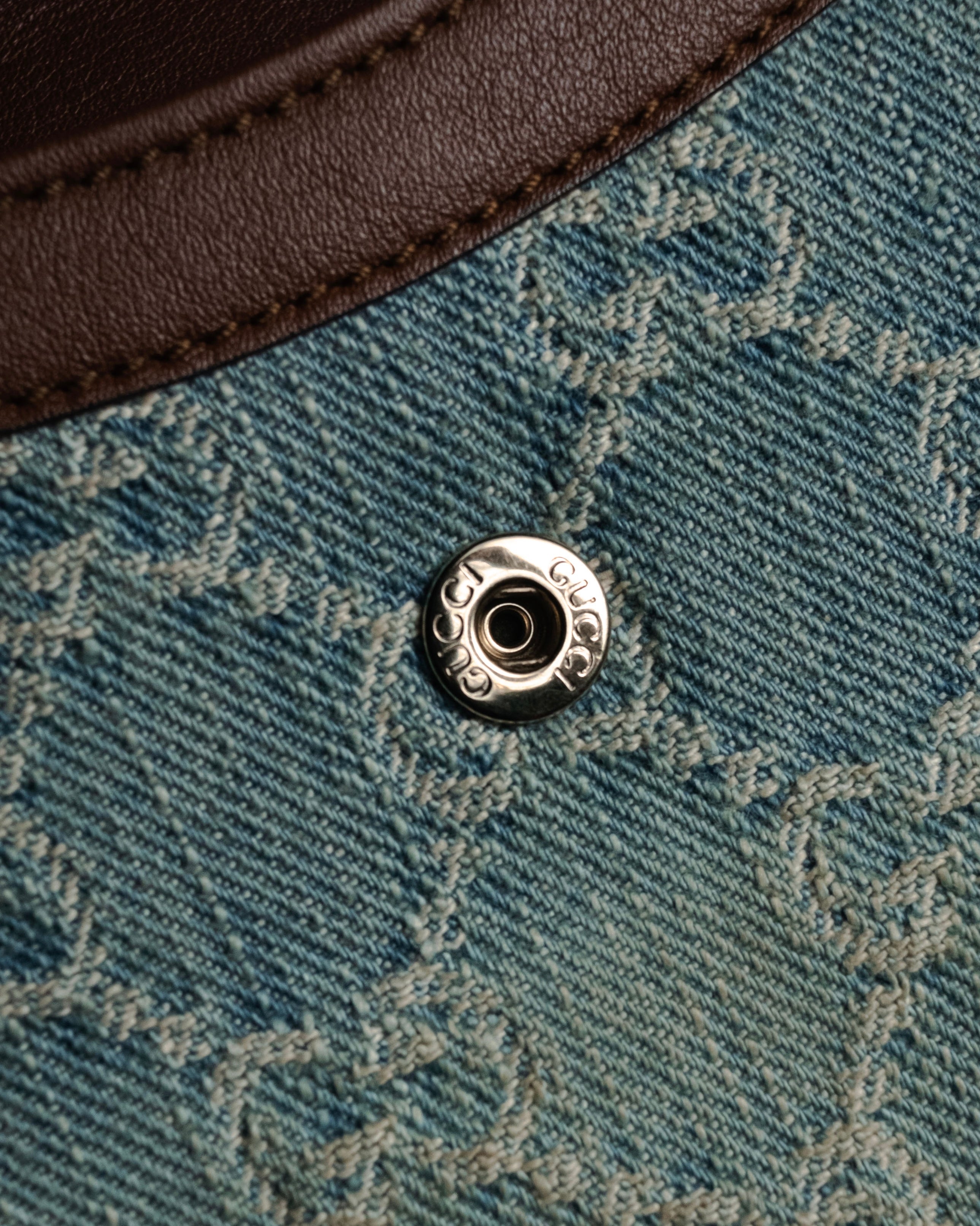 “GUCCI” 00’s GG denim script logo wallet