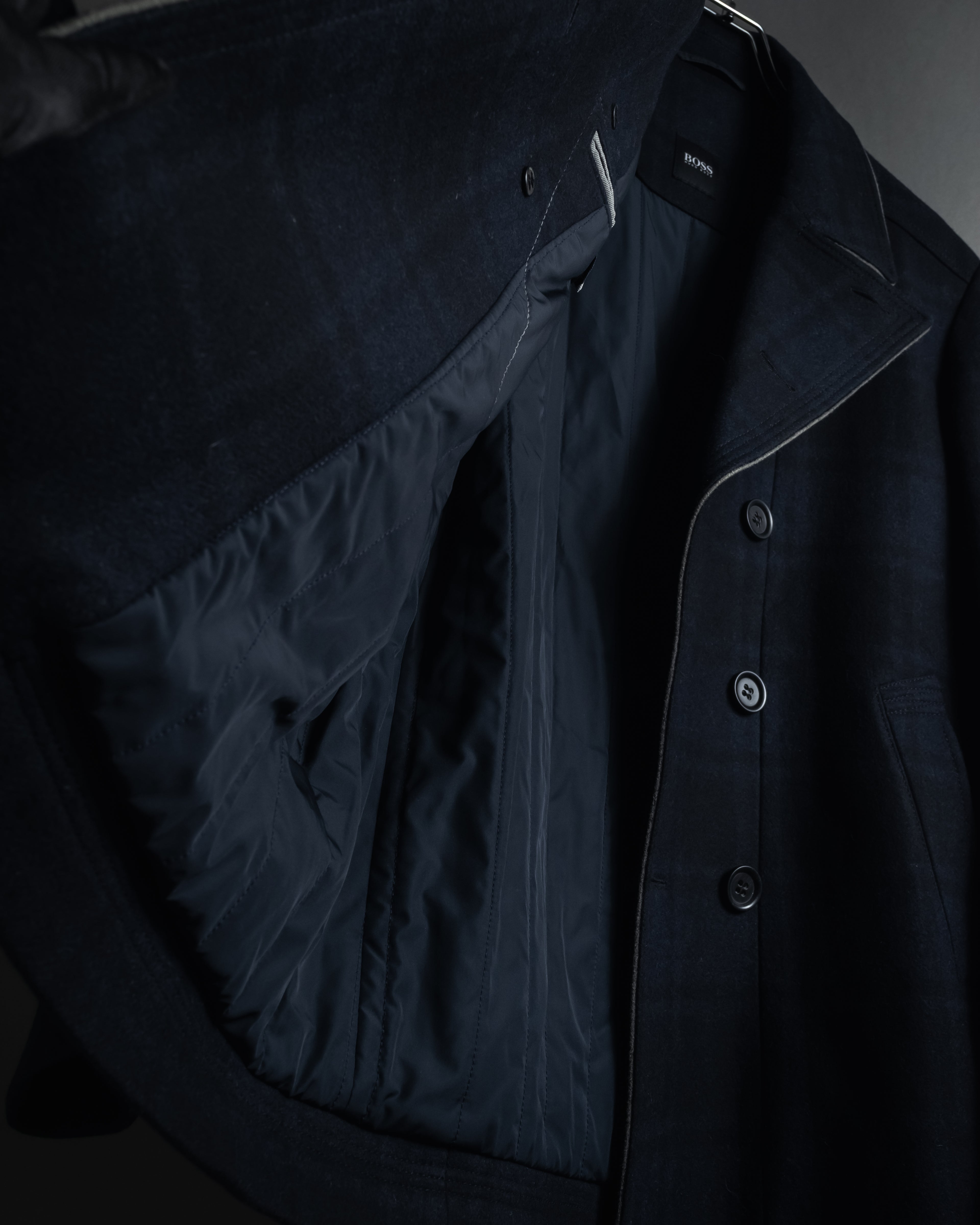 "HUGO BOSS" Double-breasted plaid coat