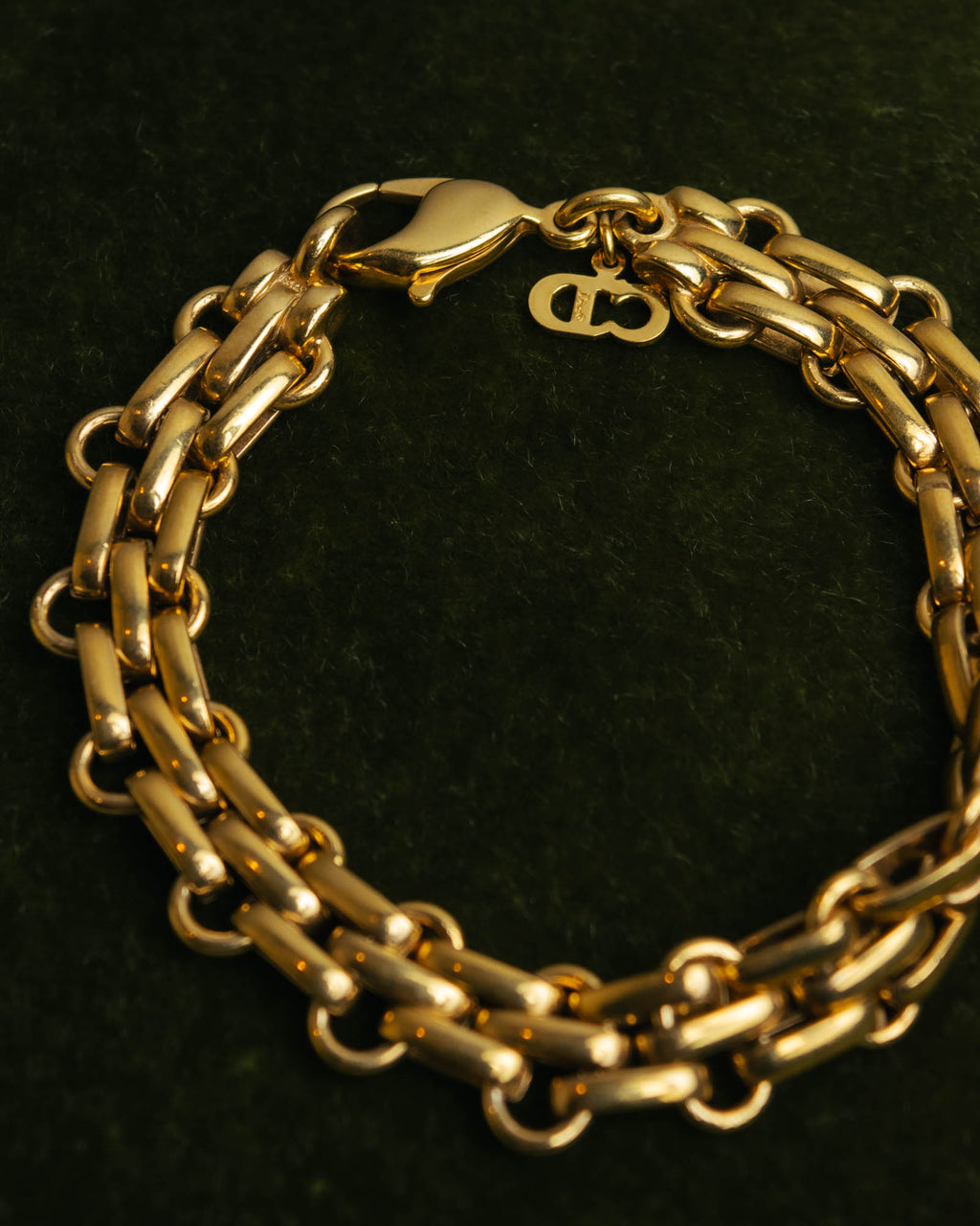 "Christian Dior" 80's-90's Gold-tone chain bracelet