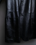 "PRADA" Oversized switched design leather tailored jacket