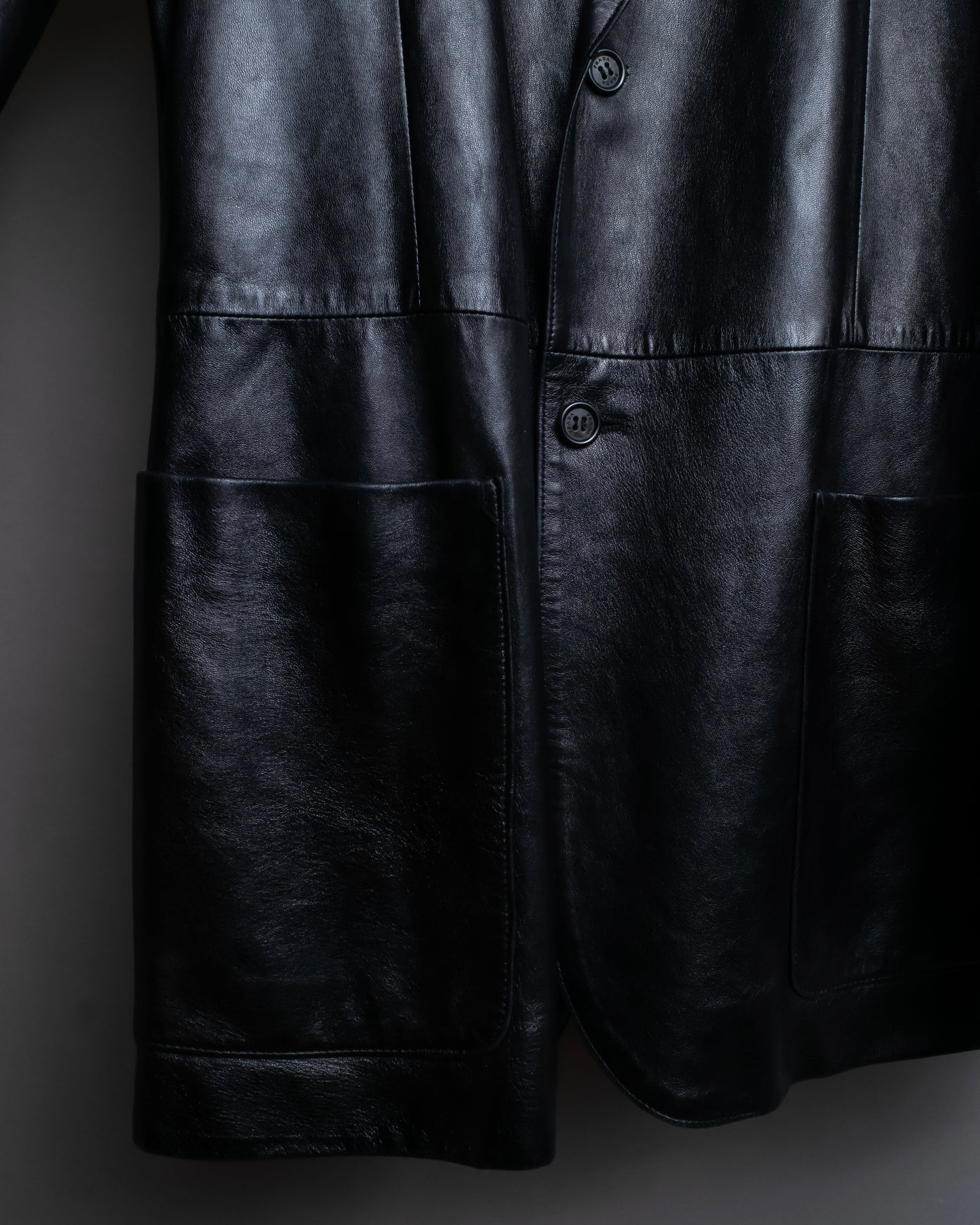 "PRADA" Oversized switched design leather tailored jacket