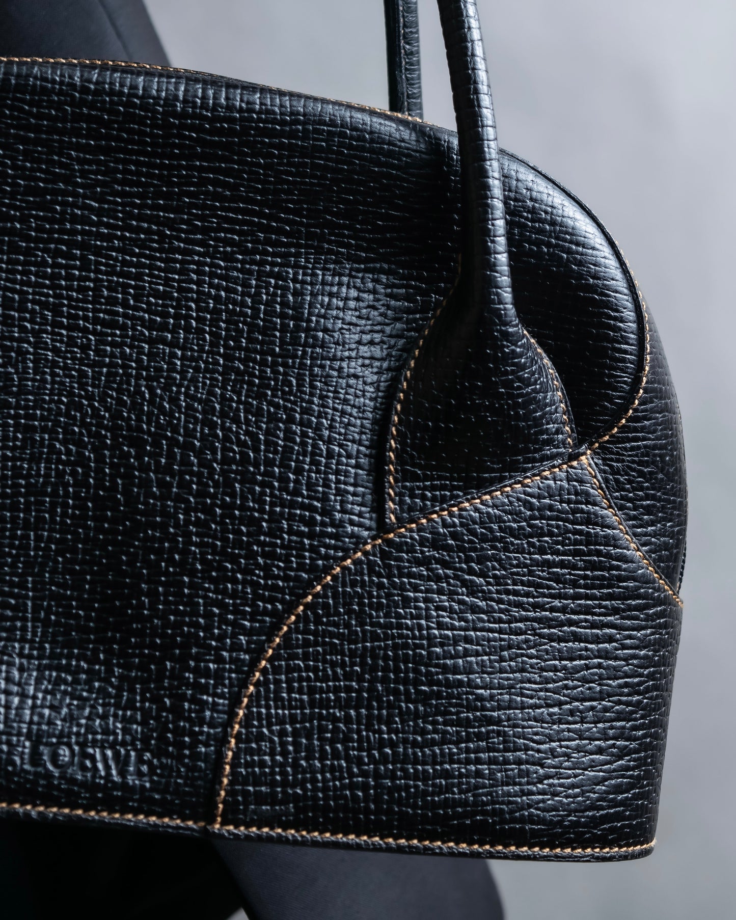 "LOEWE" Embossed leather horizontal one handle bag