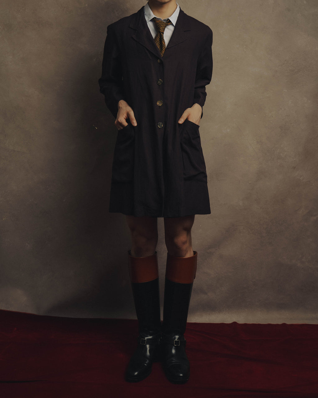 -SPECIAL- “DRIES VAN NOTEN” 90’s–00’s Rayon linen tailored long jacket and shorts set up