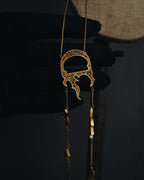 –SPECIAL– "Christian Dior" 2001-05’s Flaming D long station necklace