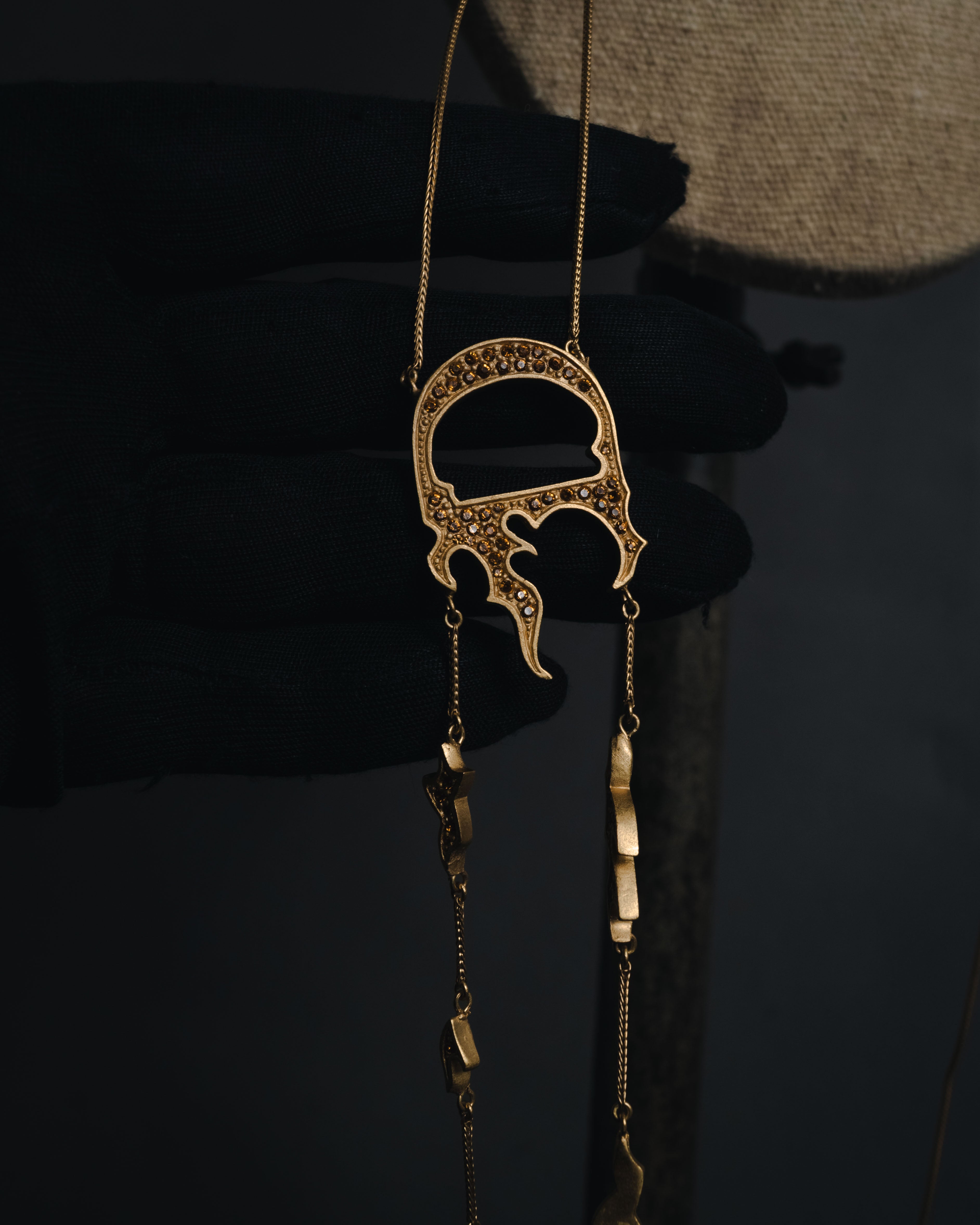 –SPECIAL– "Christian Dior" 2001-05’s Flaming D long station necklace