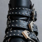 "GIVENCHY" Belt and stud design leather boots