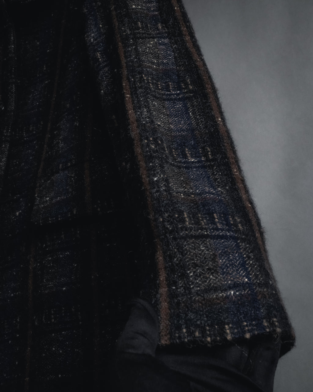 "MARNI" 90’s-00’s Textured plaid wool blend coat