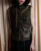 "CHANEL" 2000AW Karl Lagerfeld period calf leather vest