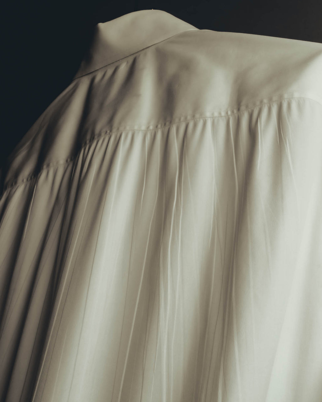 "GUCCI" 10's-20's Minimal ivory dress shirt