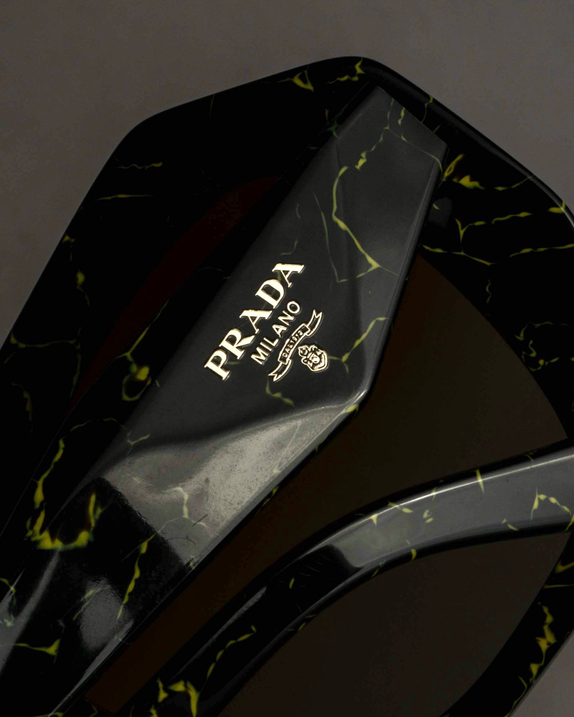 "PRADA" Yellow marble acetate sunglasses